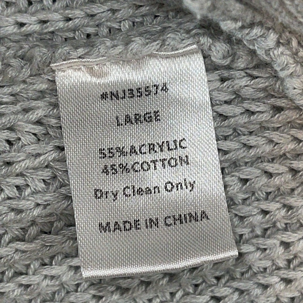 LUMIERE Gray Relaxed Fit Gray Cropped Balloon Sleeve Sweater Sz. L - Picture 14 of 15